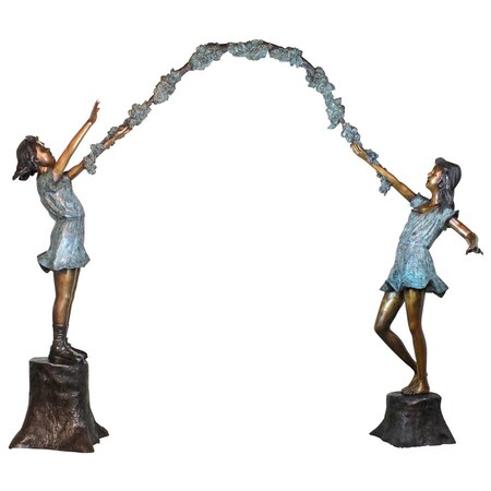 Design Toscano Grand Scale Flower Arbor Kids Cast Bronze Garden Statue KW28605